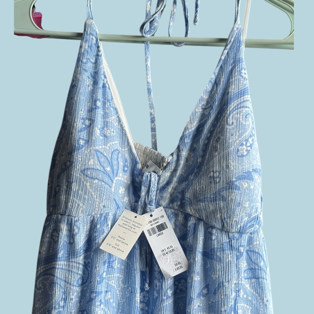 New with Tag Hollister Dress Large Blue & White Floral NWT floral Maxi Dress